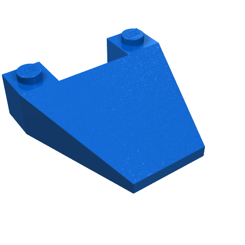 Lego Brick Wedged, Sloped 4 x 4 Taper / Blue