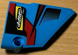 Technic, Panel Fairing #14 Large Short Smooth, Side B with 'FIRM GRIPP' White, Vent and Red, Black and Dark Red Lines Pattern (Sticker) - Set 42077