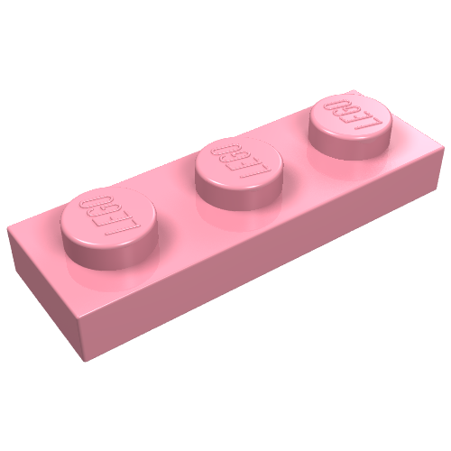 Lego Plate 1 x 3 / Pink
