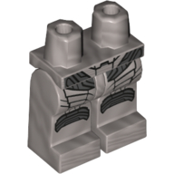 Lego Hips and Flat Silver Legs with Black and Silver Armor and Knee Pads Print / Flat Silver