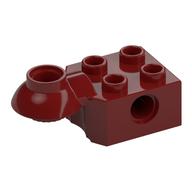 Lego Technic Brick Special 2 x 2 with Pin Hole, Rotation Joint Ball Half [Horizontal Top] / Dark Red