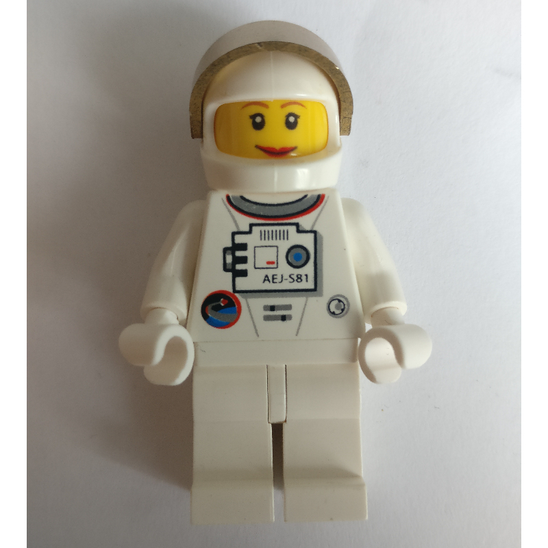 Lego Astronaut - White Torso and Legs, Gold Visor, Female