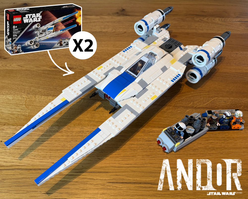 Lego Bigger U Wing & Rebel Troop Cart (2x 75399 Alternate Model)