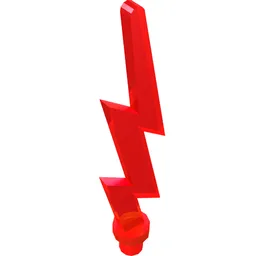 Wave / Lightning Angular, Single / Trans-Red