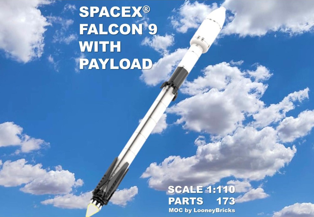 Lego SpaceX Falcon 9 with payload