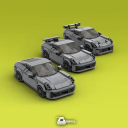 Porsche 911 (992) - 3in1(Carrera, Turbo, GT3) - Dark Bluish Gray