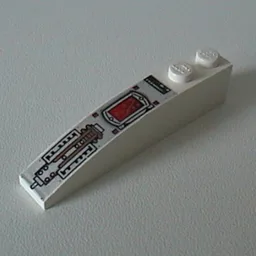 Brick Curved 6 x 1 with Control Panel Print / White