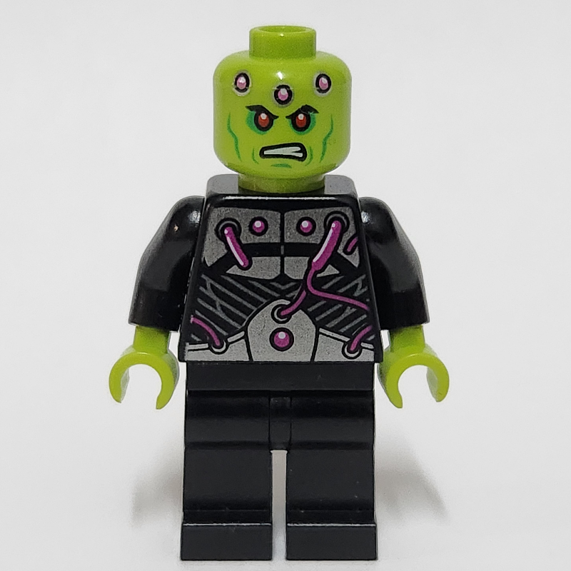 Lego Brainiac in Black Outfit with Magenta Wires