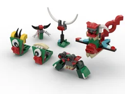 Mystical creatures --- red and green
