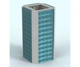 Brick Vase Octagon Satin