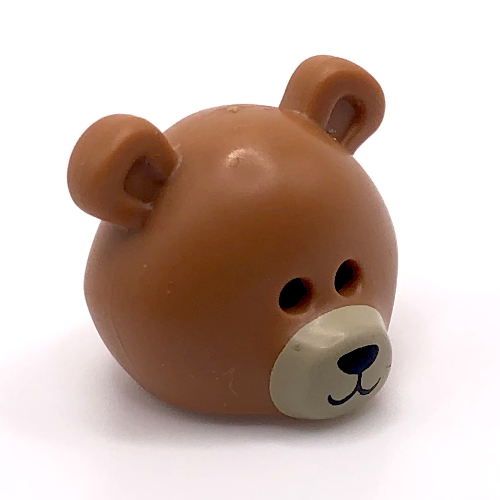 Lego Costume / Mask, Bear with Tan Muzzle with Black Nose Print / Medium Nougat