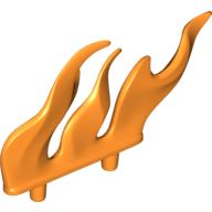 Lego Wave / Flame Rounded Row of Three with Two Pins / Orange