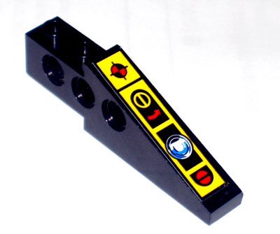 Lego Technic Slope 6 x 1 x 1 2/3 with Controls and Light Pattern (Sticker) - Set 8480