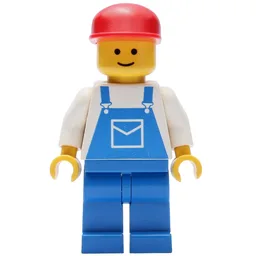 Man, Blue Overalls, Red Cap (3626a Head)