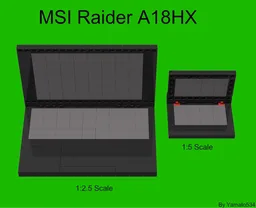 MSI Raider A18HX (1:2.5 and 1:5 scales)