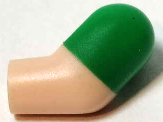 Lego Arm, Left with Molded Green Short Sleeve  Pattern