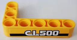 Technic, Liftarm, Modified Bent Thick L-Shape 3 x 5 with 'CL500' on Black Stripe Pattern Model Right Side (Sticker) - Set 42121