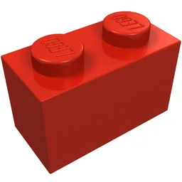 Brick 1 x 2 without Bottom Tube / Red
