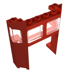 Train Front with 1 x 4 x 3 Cutout / Red