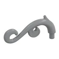 Curled Decorative Ornament / Plant Vine with Bar / Light Bluish Gray