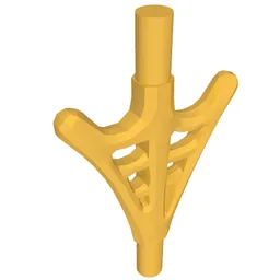 Web Effect Two Branches Bars on Each End / Pearl Gold