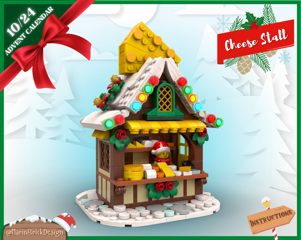 LEGO Christmas Cheese Stall Moc Instructions - Lego Winter Village Moc