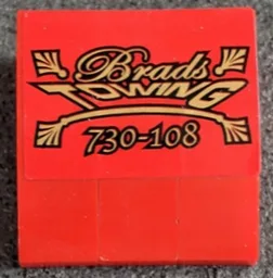 Stickered Assembly 3 x 3 x 1 with 'Brads TOWING 730-108' on Red Background Pattern (Sticker) - Set 8147