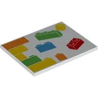 Tile 6 x 8 with LEGO Bricks, Wall Print / White