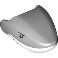 Lego Animal Body Part, Shark Head with Light Bluish Grey Teeth and Sinew, Black Eyelash Print / Light Bluish Gray