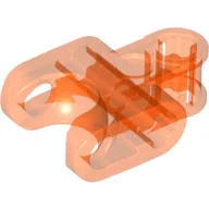 Technic Axle Connector 2 x 3 with Ball Socket, Open Lower Axle Holes / Trans-Neon Orange