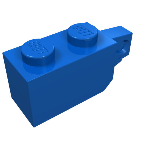 Lego Hinge Brick 1 x 2 Locking with 1 Finger Vertical End / Blue