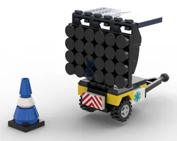 portable electronic screen & over head hazard traffic cone