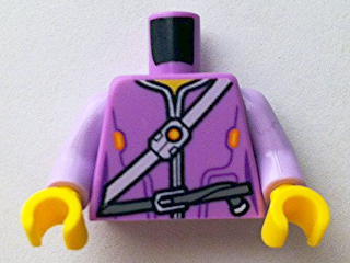 Lego Torso Nexo Knights Female Jacket with Shoulder Strap and Belt Pattern / Lavender Arms / Yellow Hands