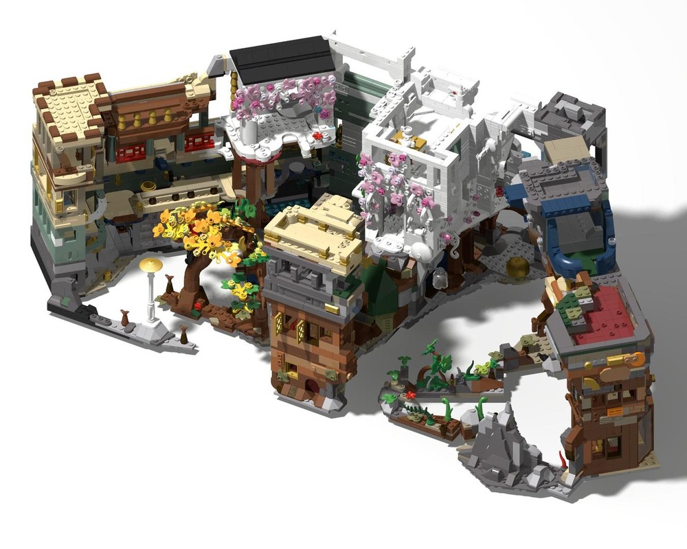 Lego Book Nook - Alt build of Shopping Street and Old Town 15th Anniversary