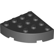 Lego Brick Round Corner 4 x 4 Full Brick / Black