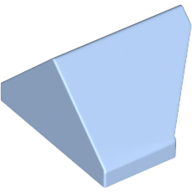 Lego Brick Sloped 45° 2 x 1 Double / Inverted with Bottom Stud Holder / Bright Light Blue