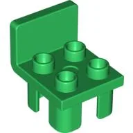 Duplo Chair with 4 Studs and Squared Back / Green