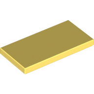Lego Tile 2 x 4 with Groove / Bright Light Yellow