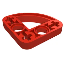 Technic Beam 3 x 3 L-Shape with Quarter Ellipse Thin / Red