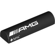 Lego Brick Curved 1 x 4 x 2/3 Double, No Studs with White 'AMG MSC', Left print