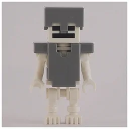 Skeleton, Square Skull, Flat Silver Helmet and Armor