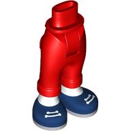 Lego Minidoll Hips and Folded Trousers with White Socks, Laces, Dark Blue Shoes / Red