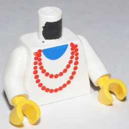 Torso, Red Necklace and Blue Undershirt Print, White Arms, Yellow Hands