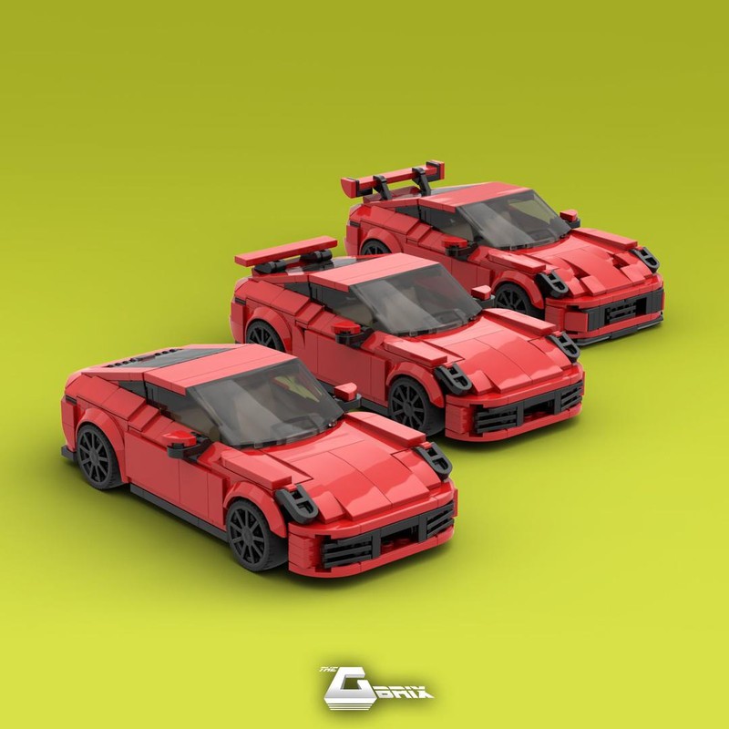Lego Porsche 911 (992) - 3in1(Carrera, Turbo, GT3) - Red