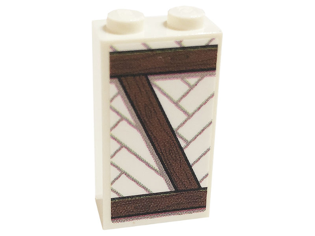 Lego Brick 1 x 2 x 3 with Planks with Wood Grain Pattern 2 (Sticker) - Set 75980