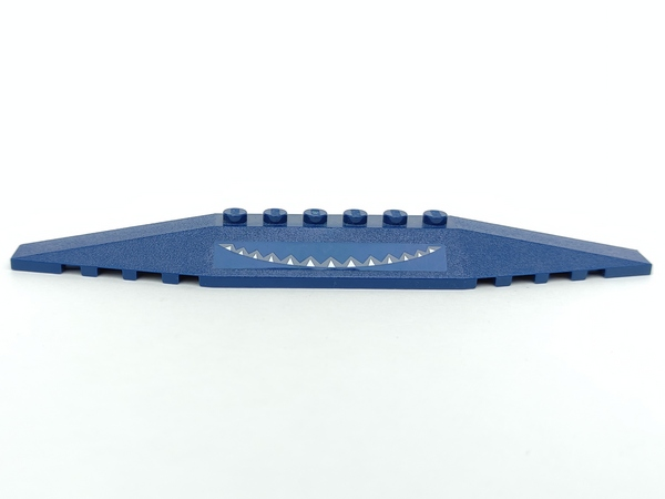 Lego Wedge 2 x 16 Triple with Jagged White and Dark Bluish Gray Triangles Pattern (Sticker) - Set 8016
