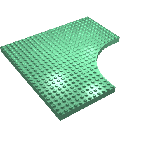 Lego Brick Special 24 x 24 without 12 x 12 Quarter Circle / Medium Green
