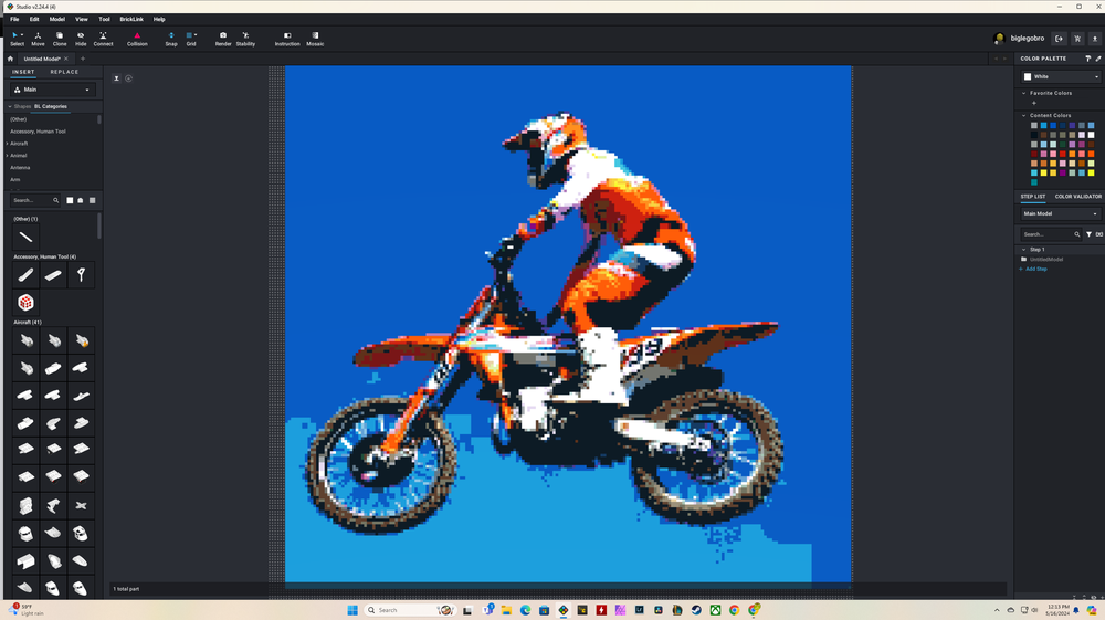 Lego Dirt Bike Mosaic