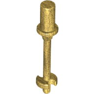 Lego Bar 3L with Handle, Stop Ring and Side Stops (Minifig Ski Pole) / Pearl Gold