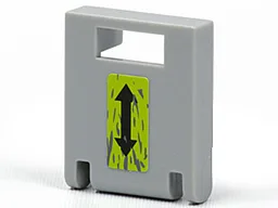 Container, Box 2 x 2 x 2 Door with Slot with Black Double Arrow and Splatters on Lime Background Pattern (Sticker) - Set 8963